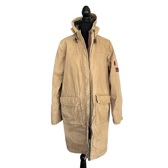 Vintage Abercrombie & Fitch Coat Womens Small Quilted Lined Military Y2K Utility - Picture 1 of 16